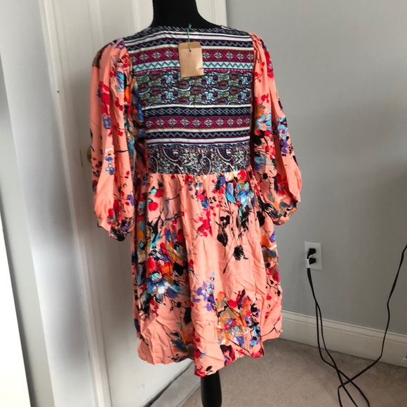 Peach Floral Dress - Picture 3 of 5